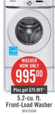 The Brick Samsung 5.2 Cu. Ft. Front-Load Washer - White - Stackable - WF45T6000AW/A5 offer