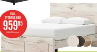 The Brick Derekson Storage Bed with 2 Built-In Footboard Drawers, Rustic White - Full Size offer