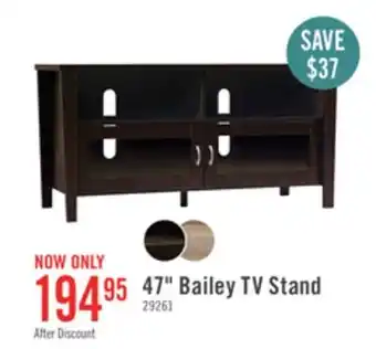 The Brick Bailey 47 TV Stand with Storage and Cable Management for TVs up to 55- Coffee Brown offer