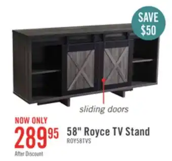 The Brick Royce 58 Modern TV Stand with Storage and Cable Management for TVs up to 65- Distressed Grey offer