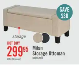 The Brick Milan 53.5 Storage Ottoman - Beige Linen-Look offer