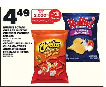 Independent City Market RUFFLES POTATO CHIPS OR CHEETOS CHEESE FLAVOURED SNACKS, 170-285 G offer