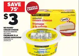 Independent City Market NO NAME CREAM CHEESE, 227/250G offer