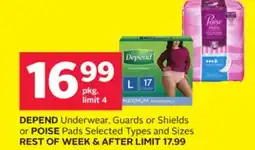 Rexall DEPEND Underwear, Guards or Shields or POISE Pads offer