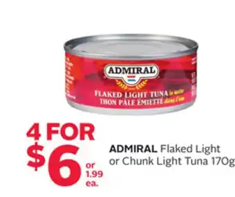 Rexall ADMIRAL Flaked Light or Chunk Light Tuna offer