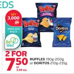 Rexall RUFFLES 190g-200g or DORITOS 210g-235g offer