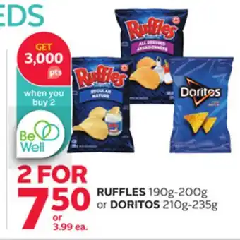 Rexall RUFFLES 190g-200g or DORITOS 210g-235g offer