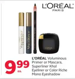 Rexall L'ORÉAL Voluminous Primer or Mascara, Superliner Khol Eyeliner or Color Riche Mono Eyeshadow offer