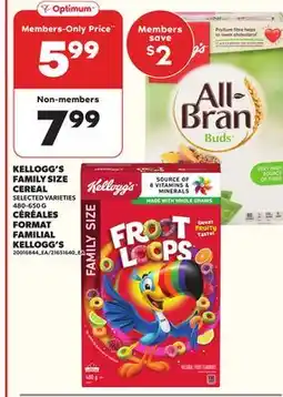 Independent City Market KELLOGG'S FAMILY SIZE CEREAL, 480-650 G offer