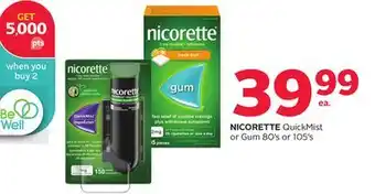 Rexall NICORETTE QuickMist or Gum 80' s or 105' s offer