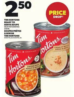 Independent City Market TIM HORTONS READY TO SERVE SOUPS, 540 ML offer