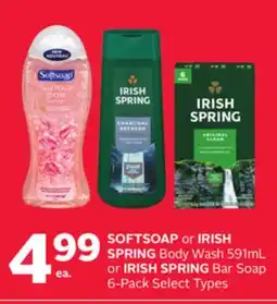 Rexall SOFTSOAP or IRISH SPRING Body Wash 591mL or IRISH SPRING Bar Soap 6-Pack offer