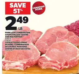 Independent City Market PORK LOIN COMBINATION CHOPS SIRLOIN, CENTRE AND RIB PORTION offer