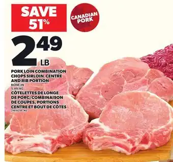 Independent City Market PORK LOIN COMBINATION CHOPS SIRLOIN, CENTRE AND RIB PORTION offer