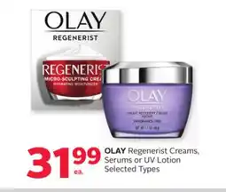 Rexall OLAY Regenerist Creams, Serums or UV Lotion offer