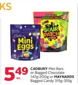 Rexall CADBURY Mini Bars or Bagged Chocolate 147g-200g or MAYNARDS Bagged Candy 315g-355g offer