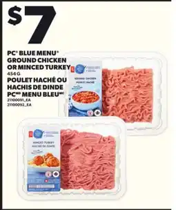 Independent City Market PC BLUE MENU GROUND CHICKEN OR MINCED TURKEY, 454 G offer