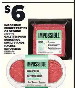 Independent City Market IMPOSSIBLE BURGER PATTIES OR GROUND, 226/340 G offer