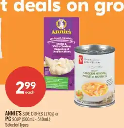 Shoppers Drug Mart ANNIE'S SIDE DISHES (170g) or PC SOUP (500mL - 540mL) offer