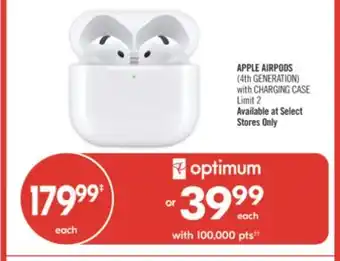 Shoppers Drug Mart APPLE AIRPODS (4th GENERATION) with CHARGING CASE offer