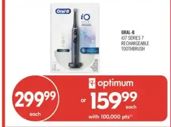 Shoppers Drug Mart ORAL-B iO7 SERIES 7 RECHARGEABLE TOOTHBRUSH offer