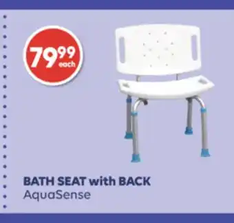 Wellwise by Shoppers BATH SEAT with BACK AquaSense offer