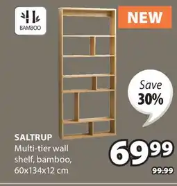 JYSK SALTRUP Multi-tier wall shelf, Bamboo offer