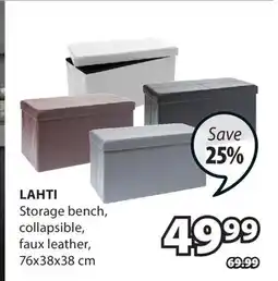 JYSK LAHTI Storage bench offer