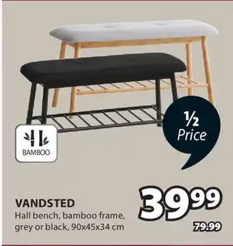 JYSK VANDSTED Hall bench, bamboo frame offer