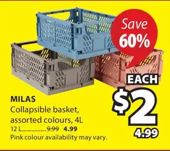 JYSK MILAS Collapsible basket offer