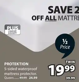 JYSK PROTEKTION 5-sided waterproof mattress protector offer