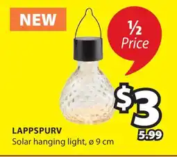 JYSK LAPPSPURV Solar hanging light offer