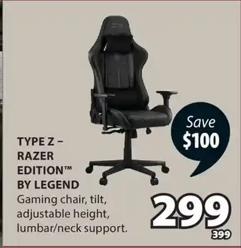 JYSK TYPE Z-RAZER EDITION BY LEGEND Gaming chair, tilt offer