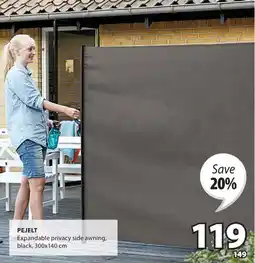 JYSK PEJELT Expandable privacy side awning offer