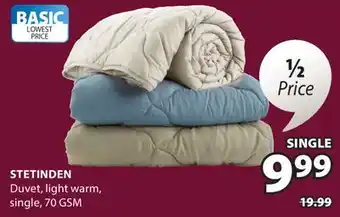 JYSK STETINDEN Duvet offer