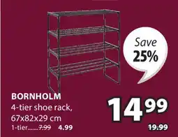 JYSK BORNHOLM 4-tier shoe rack offer