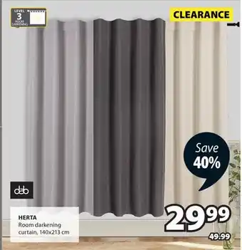 JYSK HERTA Room darkening curtain offer