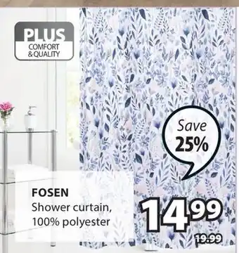 JYSK FOSEN Shower curtain, 100% polyester offer