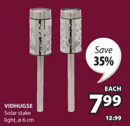 JYSK VIDHUGSE Solar stake light offer