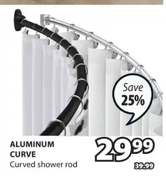 JYSK ALUMINUM CURVE Curved shower rod offer