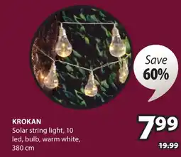 JYSK KROKAN Solar string light offer