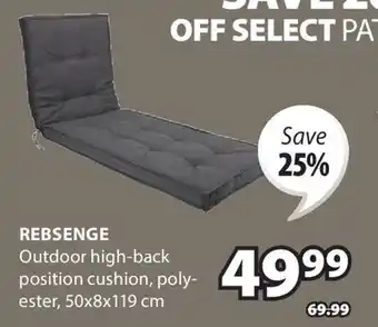 JYSK REBSENGE Outdoor high-back position cushion offer