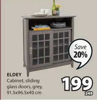 JYSK ELDEY Cabinet, sliding glass doors offer