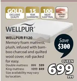 JYSK WELLPUR F120 Memory foam mattress offer