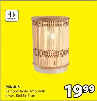JYSK MINGUS Bamboo table lamp offer