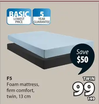 JYSK F5 Foam mattress offer