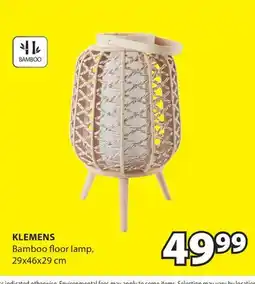 JYSK KLEMENS Bamboo floor lamp offer