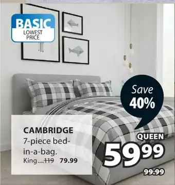 JYSK CAMBRIDGE 7-piece bed-in-a-bag offer