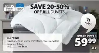 JYSK GLOPTIND Duvet offer