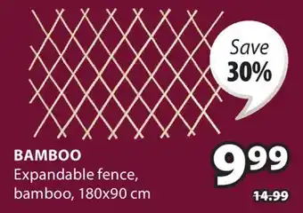 JYSK BAMBOO Expandable fence, bamboo offer